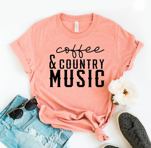 Coffee And Country Music T-shirt - The clever Shelf