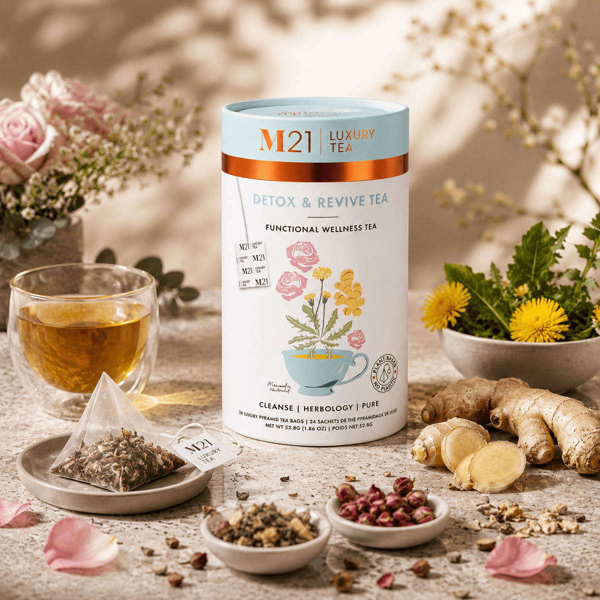 Detox and Revive Luxury Herbal tea | Canadian | 24ct - The clever Shelf