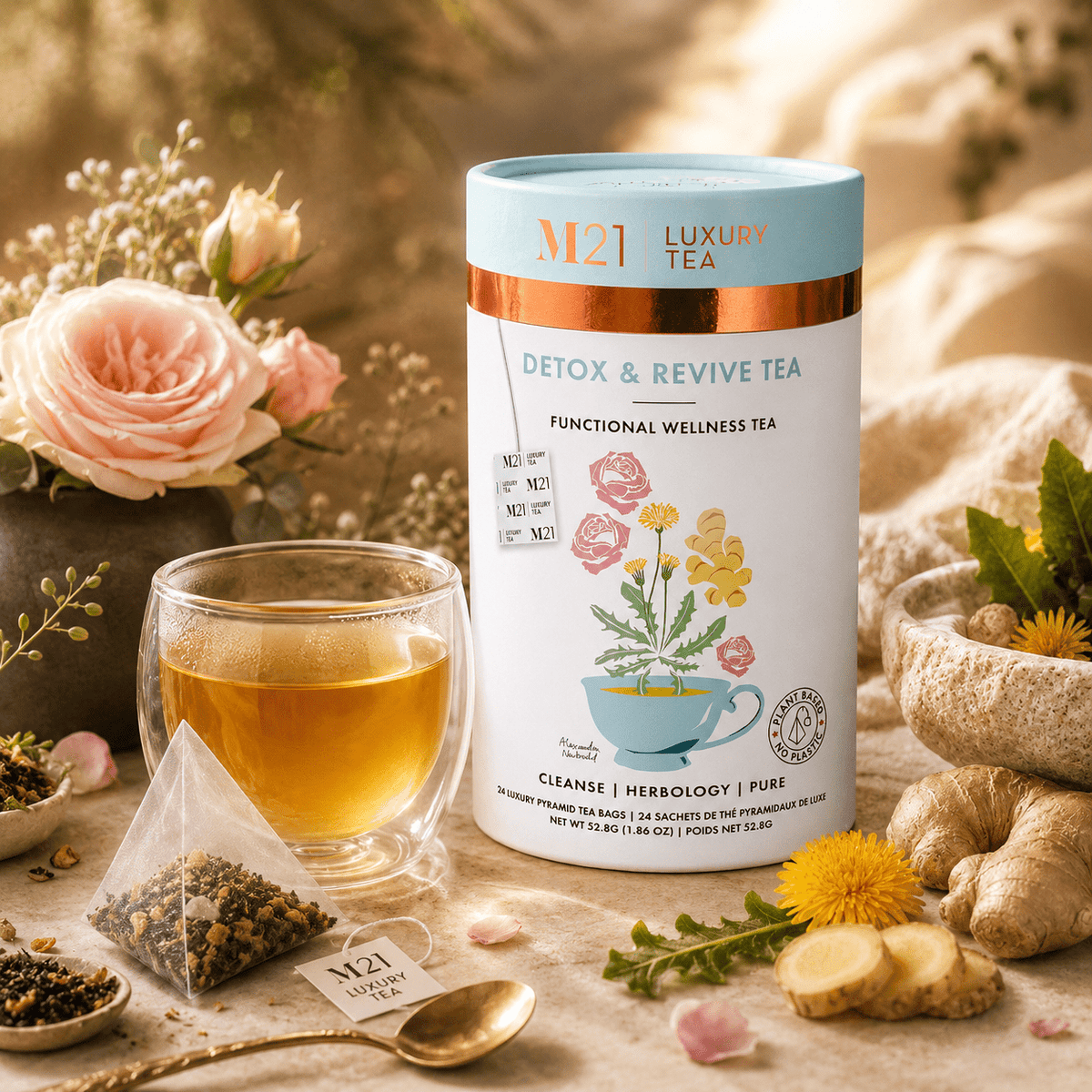 Detox and Revive Luxury Herbal tea | Canadian | 24ct - The clever Shelf