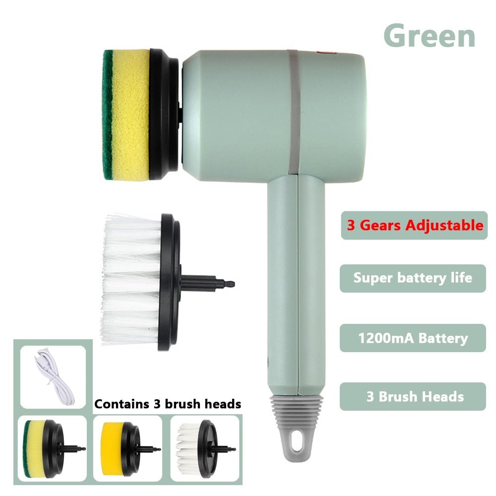 Electric Cleaning Brush 3 Brush Heads Cleaner Multifunctional - The clever Shelf