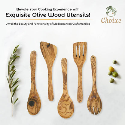 Olive Wood Kitchen Servers Set -5 pcs - The clever Shelf