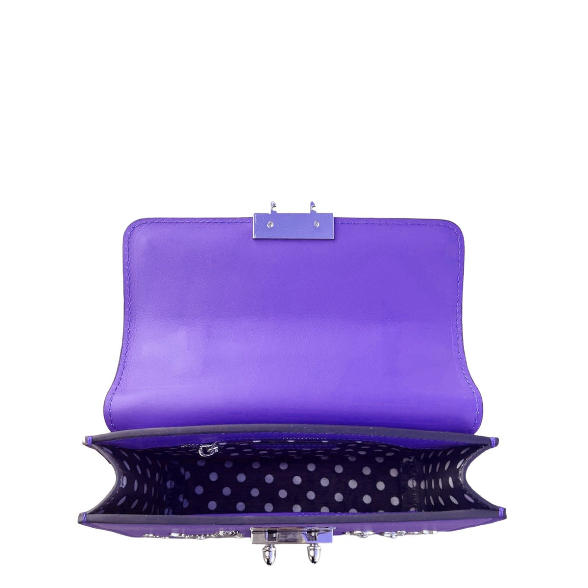 Royal Blue Studded Leather Crossbody Bag - The clever Shelf