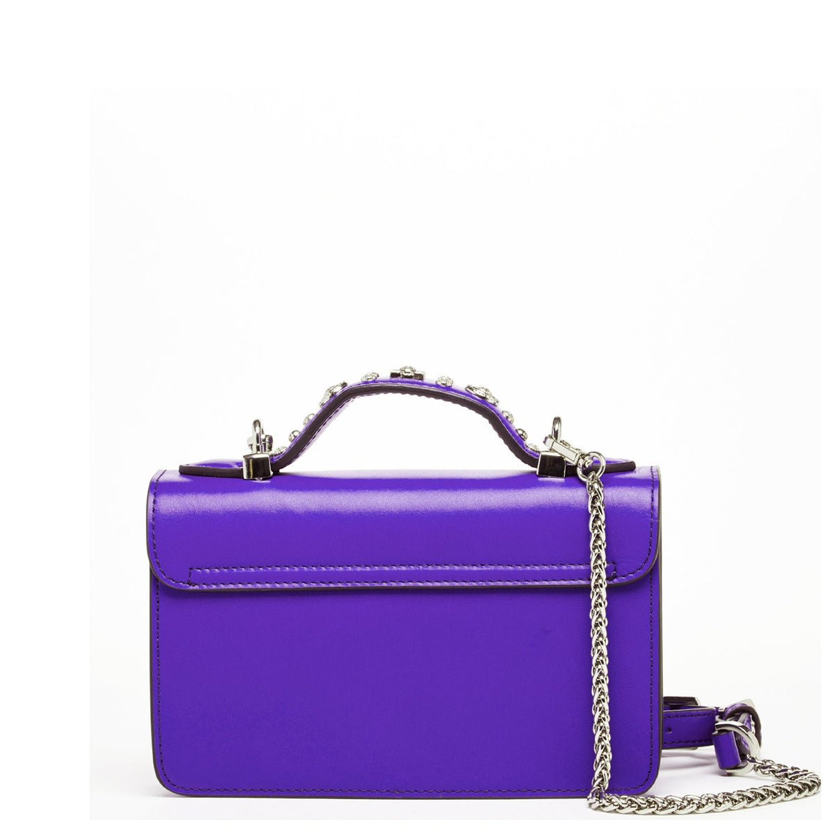 Royal Blue Studded Leather Crossbody Bag - The clever Shelf
