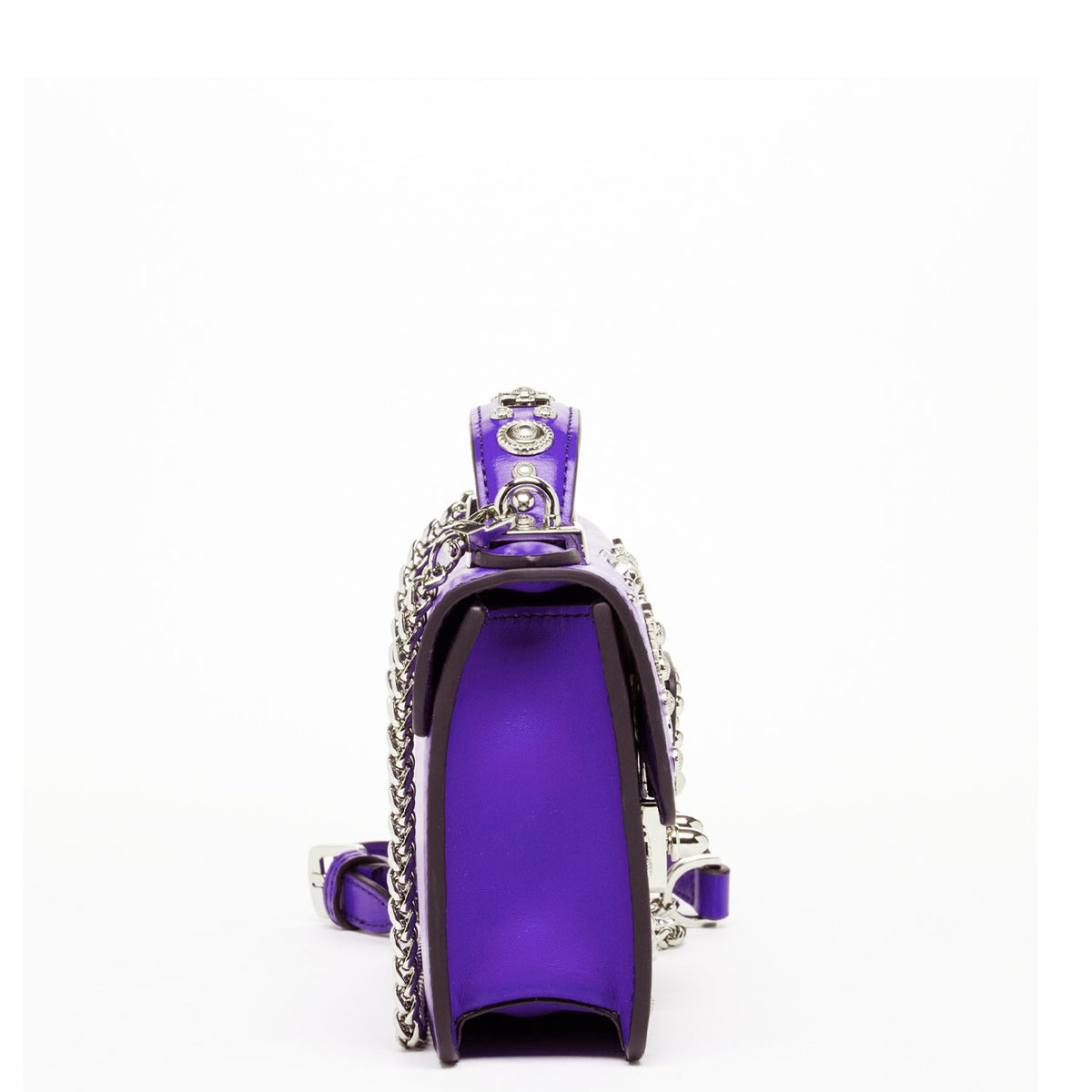Royal Blue Studded Leather Crossbody Bag - The clever Shelf